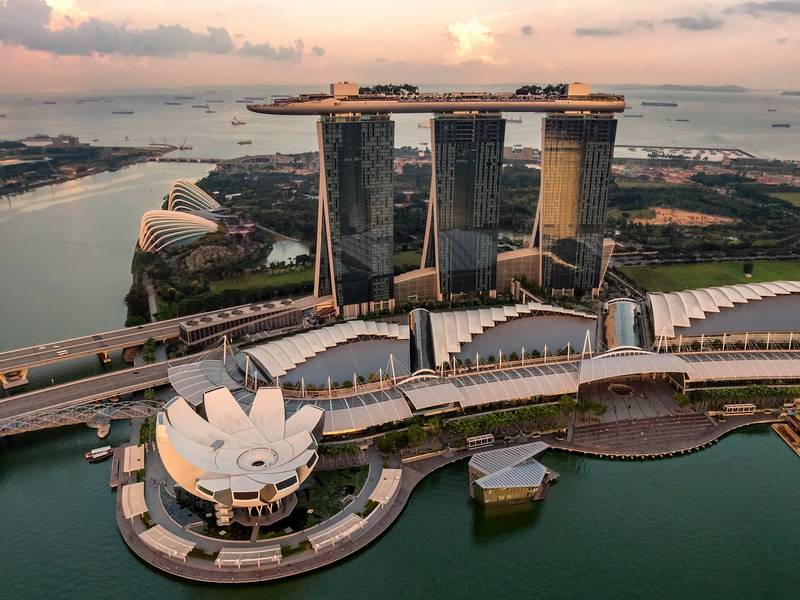 Marina Bay Sands and the ArtScience Museum in Singapore