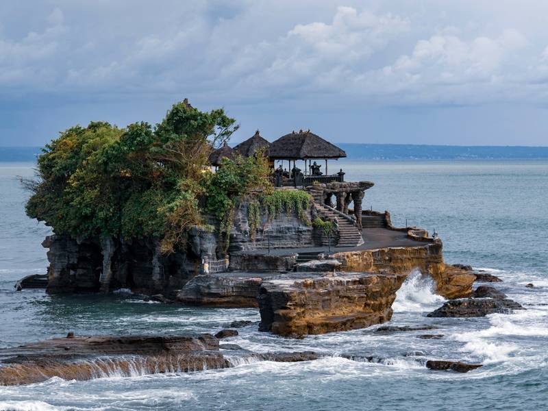 Tanah Lot temple on a rock in the sea, Bali